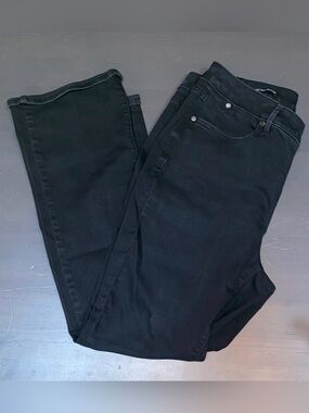 Talbots Barely Boot Black Jeans Women's Size 14W Modern Fit Bootcut Stretch